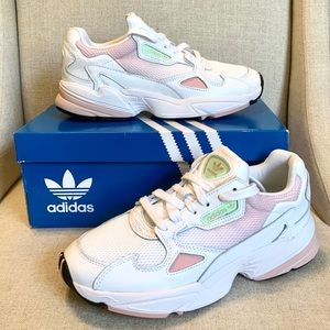 ADIDAS ORIGINALS FALCON US 7.5 WHITE PINK LIME
